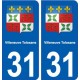 31 Villeneuve-Tolosane blason ville autocollant plaque stickers