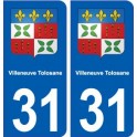 31 Villeneuve-Tolosane blason ville autocollant plaque stickers