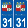 31 Villeneuve-Tolosane blason ville autocollant plaque stickers