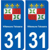 31 Villeneuve-Tolosane blason ville autocollant plaque stickers