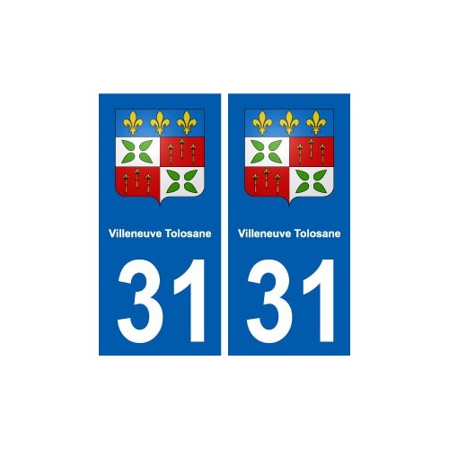 31 Villeneuve-Tolosane blason ville autocollant plaque stickers