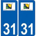 31 Villeneuve-Tolosane logo ville autocollant plaque stickers