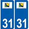 31 Villeneuve-Tolosane logo ville autocollant plaque stickers