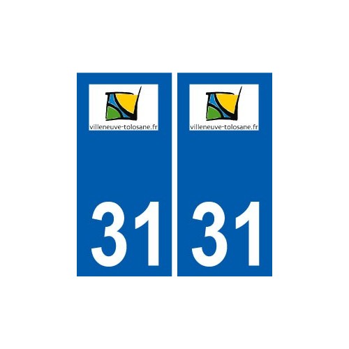 31 Villeneuve-Tolosane logo ville autocollant plaque stickers