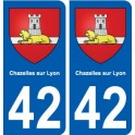 42 Chazelles-sur-Lyon blason ville autocollant plaque stickers