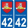 42 Chazelles-sur-Lyon blason ville autocollant plaque stickers