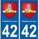 42 Chazelles-sur-Lyon blason ville autocollant plaque stickers