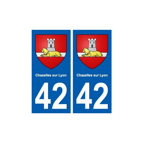 42 Chazelles-sur-Lyon blason ville autocollant plaque stickers