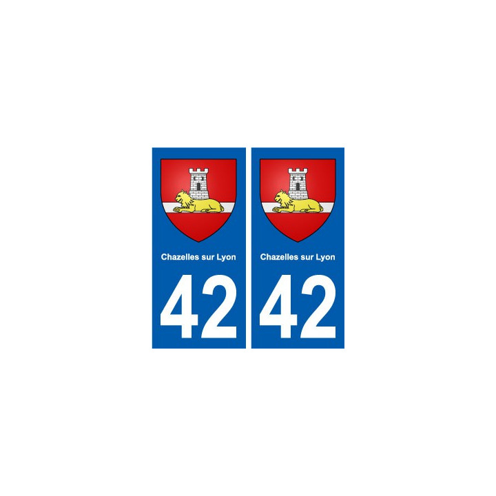 42 Chazelles-sur-Lyon blason ville autocollant plaque stickers