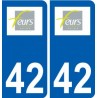 42 Feurs logo ville autocollant plaque stickers