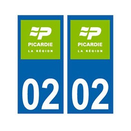 02 Aisne Picardie nouveau logo autocollant plaque
