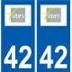 42 Feurs logo ville autocollant plaque stickers