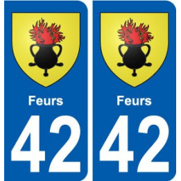 42 Feurs blason ville autocollant plaque stickers