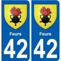 42 Feurs blason ville autocollant plaque stickers