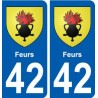 42 Feurs blason ville autocollant plaque stickers