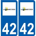 42 La Grand-Croix logo ville autocollant plaque stickers