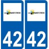 42 La Grand-Croix logo ville autocollant plaque stickers