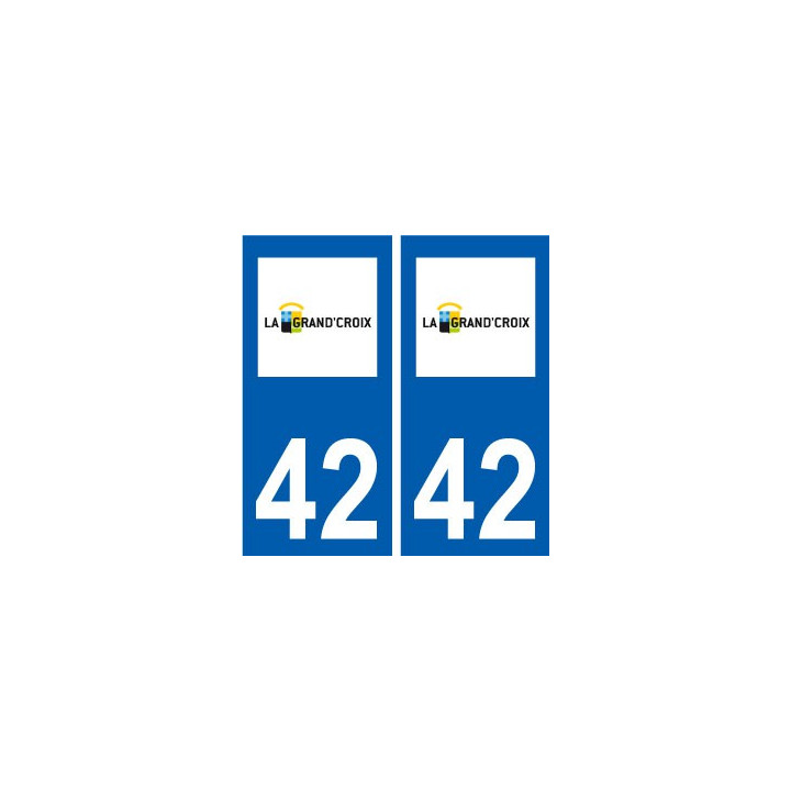 42 La Grand-Croix logo ville autocollant plaque stickers