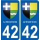 42 La Grand-Croix blason ville autocollant plaque stickers