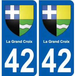 42 La Grand-Croix blason ville autocollant plaque stickers