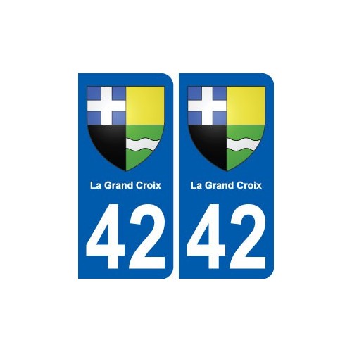 42 La Grand-Croix blason ville autocollant plaque stickers