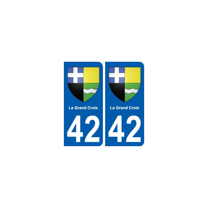 42 La Grand-Croix blason ville autocollant plaque stickers