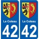 42 Le Coteau blason ville autocollant plaque stickers