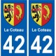 42 Le Coteau blason ville autocollant plaque stickers