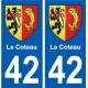 42 Le Coteau blason ville autocollant plaque stickers