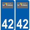 42 Le Coteau logo ville autocollant plaque stickers