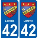 42 Lorette blason ville autocollant plaque stickers