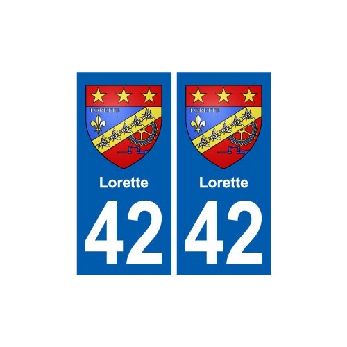 42 Lorette blason ville autocollant plaque stickers