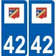 42 Lorette logo ville autocollant plaque stickers