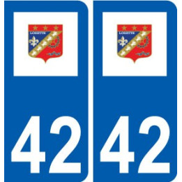 42 Lorette logo ville autocollant plaque stickers