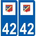 42 Lorette logo ville autocollant plaque stickers