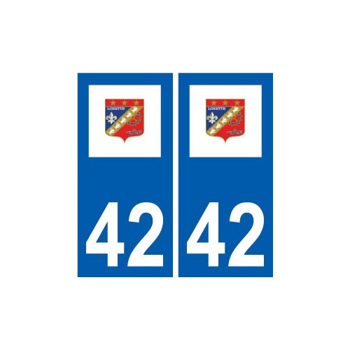 42 Lorette logo ville autocollant plaque stickers