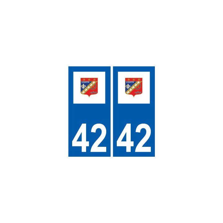 42 Lorette logo ville autocollant plaque stickers