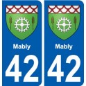 42 Mably blason ville autocollant plaque stickers