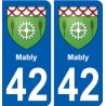 42 Mably blason ville autocollant plaque stickers