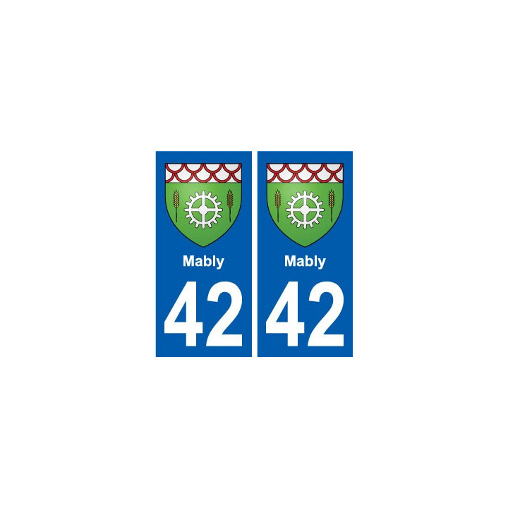 42 Mably blason ville autocollant plaque stickers