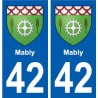42 Mably blason ville autocollant plaque stickers