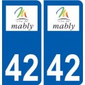 42 Mably logo ville autocollant plaque stickers