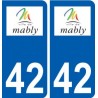 42 Mably logo ville autocollant plaque stickers