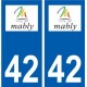 42 Mably logo ville autocollant plaque stickers