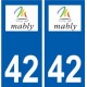 42 Mably logo ville autocollant plaque stickers