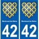 42 Montrond-les-Bains blason ville autocollant plaque stickers