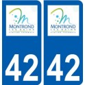 42 Montrond-les-Bains logo ville autocollant plaque stickers