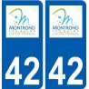 42 Montrond-les-Bains logo ville autocollant plaque stickers