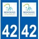 42 Montrond-les-Bains logo ville autocollant plaque stickers