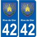 42 Rive-de-Gier blason ville autocollant plaque stickers